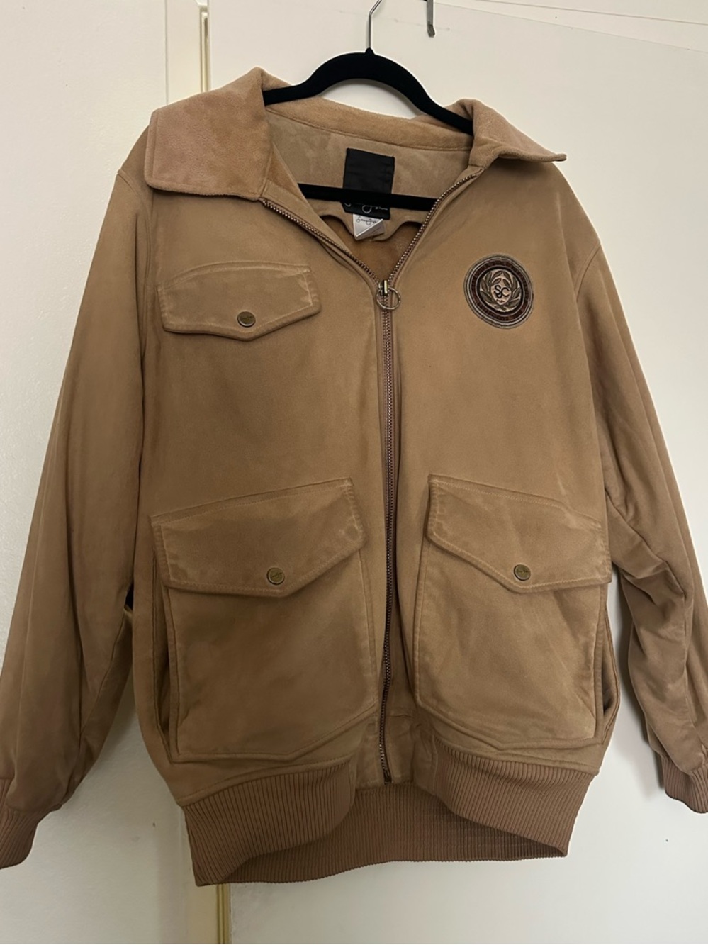 Vintage Sean John Brown Tan Suede Bomber Jacket Men’s Size L